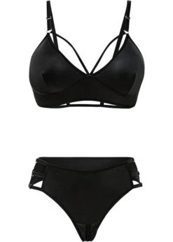 Venus Brassière Et String Ouvert Avec Wet Look (Ens. 2 Pces.)