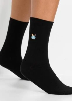 Lot De 5 Paires De Chaussettes Avec Broderie -Sous-Vêtements Tendance 22242158 z4E1Ucko