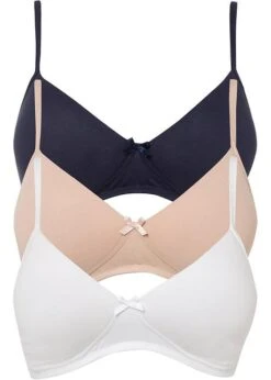 Lot De 3 Soutiens-gorge Avec Coques Sans Armatures, Avec Coton -Sous-Vêtements Tendance 22247527 2huJKaxd