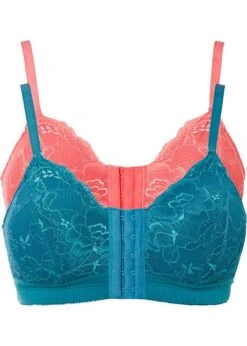 Lot De 2 Soutiens-gorge Fermeture Devant Sans Armatures Avec Coton -Sous-Vêtements Tendance 23039765 7kSBJDx5