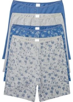 Lot De 4 Boxers Longs Femme Avec Taille Haute, Avec Coton