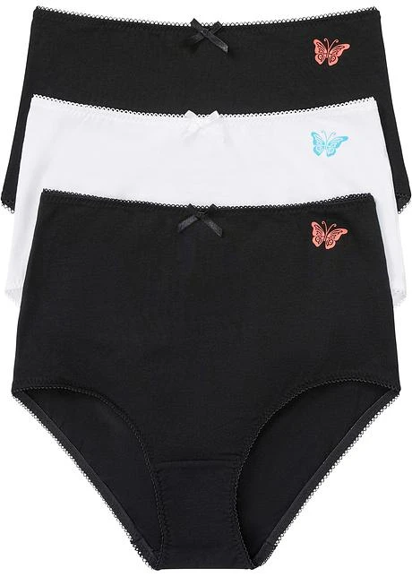 Lot De 3 Slips Taille Haute Avec Coton 3 Lot De 3 Slips Taille Haute Avec Coton