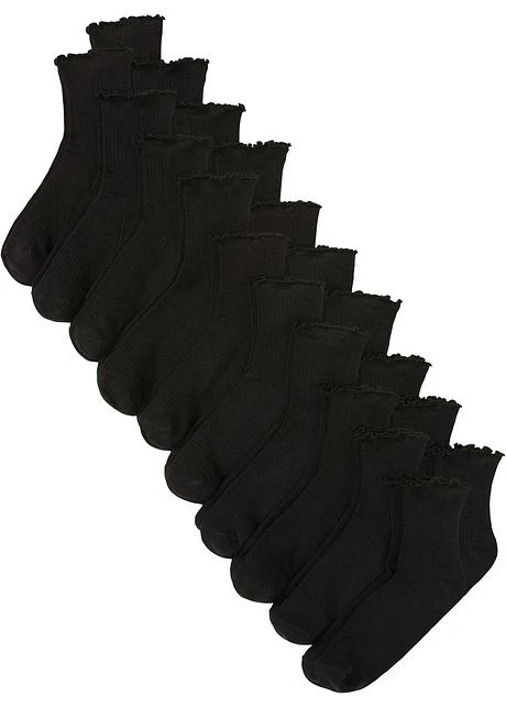 Lot De 20 Paires De Chaussettes Mi-hautes à Bord Volanté 3 Lot De 20 Paires De Chaussettes Mi-hautes à Bord Volanté