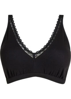 Brassière Côtelée Sans Armatures Avec Coton